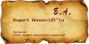 Bogert Annunciáta névjegykártya